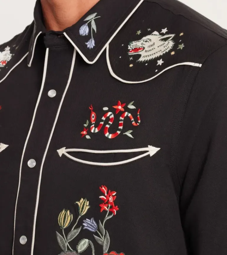 The Lone Wolf Long Sleeve Button Up Shirt